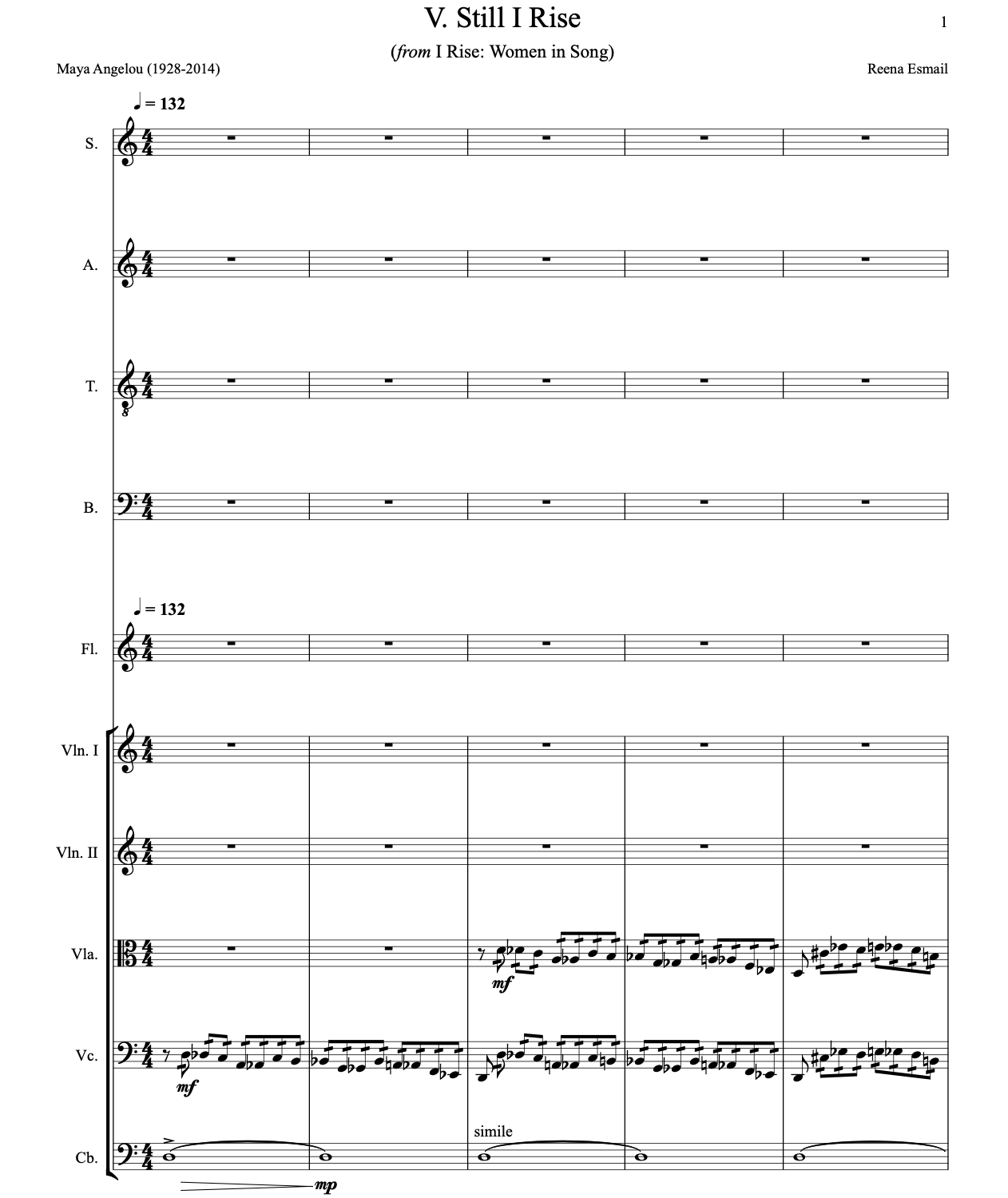 Still I Rise (SATB version)