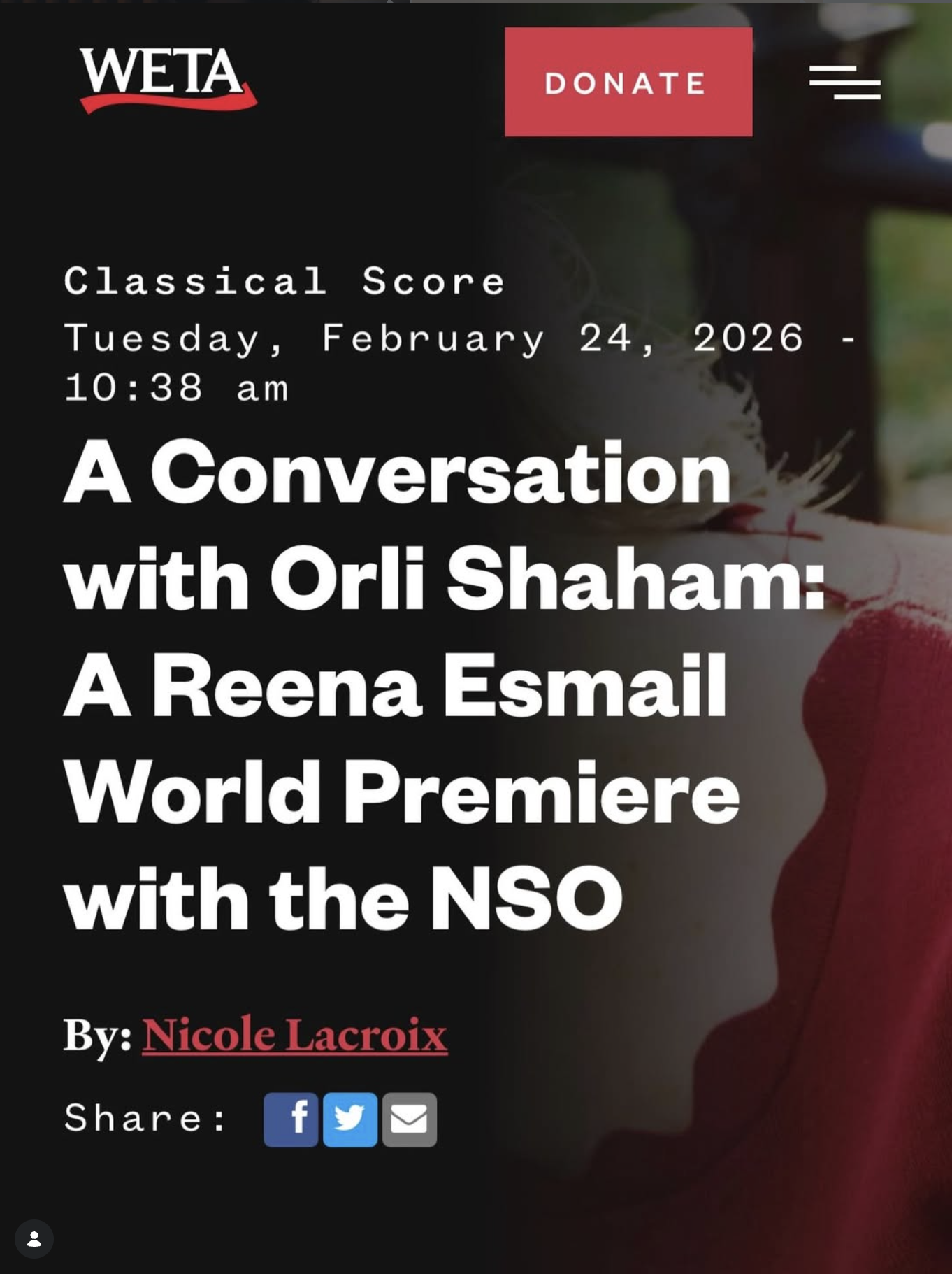 Double Concerto interview on WETA FM